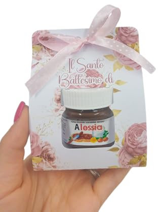 Bomboniera Sweet personalizzato da | Nutella 25gr. | in Scatola Espositiva tema completamente personalizzata | Barattolo crema spalmabile personalizzato con 5 confetti