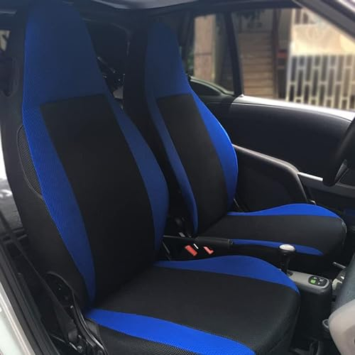 JUNZAI Autositzbezüge-Set für Smart 451 Fortwo 2009-2014, Zubehör für den Innenbereich, Blau