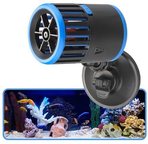 Pompe de Brassage pour Aquarium, 7000L/H 10W 360 ° Pivotant Aquarium Wave Maker, Wavemaker Pompe avec Ventouse, Pompe Brassage Aquarium pour d'eau Douce Et Salée
