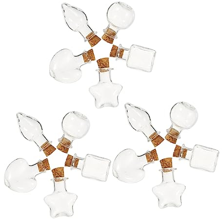 AOKWAWALIY 15pcs Mini Glass Bottle Lanyards Decor Bottles Bottle Household Tiny Bottle Glass Tiny Bottle Delicate Mini Bottle Drifting Bottle Household Products Wooden