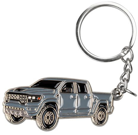 Rislobx Auto-Schlüsselanhänger für Pickup, LKW, Metall, cooler Schlüsselanhänger, Schlüsselanhänger, Zubehör mit Schlüsselring, Grau, DG