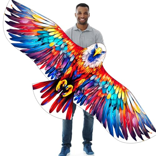 Touch the sky Farbige Adler Drachen Kite für Kinder und Erwachsene, Leicht zu Fliegen, Einzigartiges Strukturdesign, Ausgezeichnete Outdoor-Spiele und Aktivitätsspielzeug. Geeignet für Anfänger.