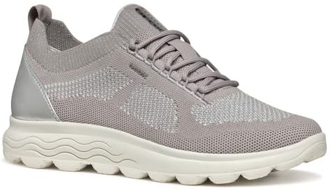 Geox Damen D SPHERICA E Sneaker, Rock/Silver, 37 EU