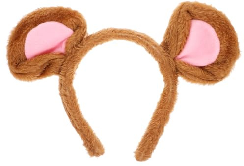 Healvian Animal Mouse Ears Hairband Lightweight Fluffy Rat Headband Cosplay Accessory for Halloween Parties Masquerade and Theme Events