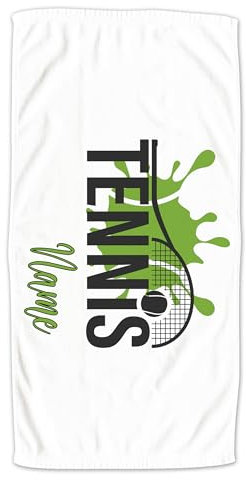 GRAZDesign Sport Handtuch Tennis mit Namen personalisiert, Badetuch für Kinder und Erwachsene - 140x70cm