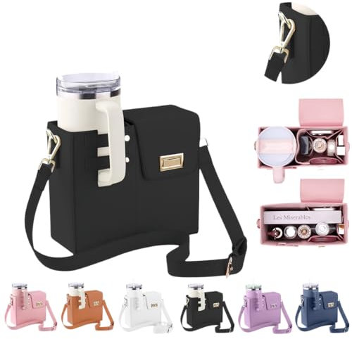 Orgonite sac à bandoulière portable pour Stanley Sport Sac à bandoulière Stanley Cup, A02 noir