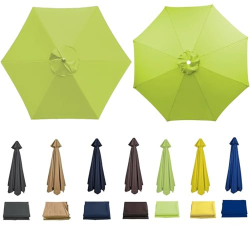 Sombrilla De Repuesto De 350 Cm (8 Varillas), Tela De Repuesto, Paraguas De Repuesto, Mercado Paraguas Toldo De Repuesto, Patio, Playa, Piscina Y Mesa De Mercado(Grass green,8 ribs-350cm/11.4ft)