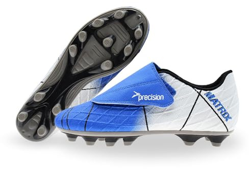 Precision Training Matrix Junior FG Chaussures de Football Unisexes pour Enfant, Bleu/Blanc/Noir, 25 EU