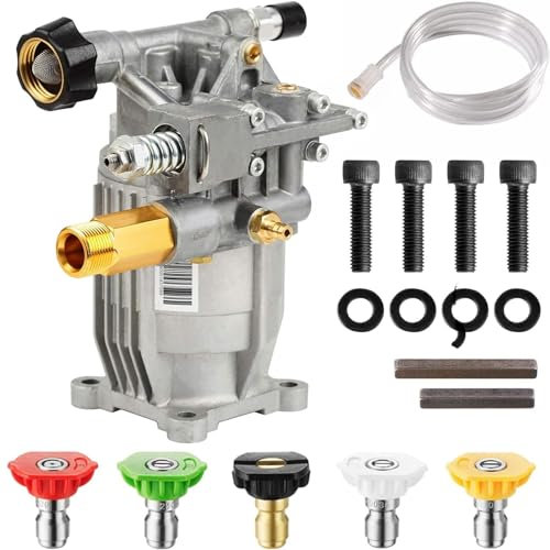 TRELVEX 3/4 Shaft Horizontal Pressure Washer Pump Max 2465 PSI @ 2.6 GPM Replacement Pump Compatible with Simpson 90029, 520002,520004,Dewalt dxpw3425 Honda GC190 and More (Pump)
