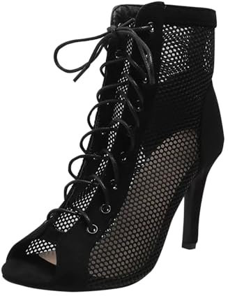 Tacchi Donna Tacco Alto Heeled Sandali in Rete Eleganti Tacchi Heels Dance Scarpe da Ballo Latino Americano Scarpe Tacco Sexy Ragazza Moda Sandali Stivali Spillo