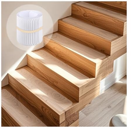 Janety 15 Stück Treppenstufen Matten Antirutsch Treppe, 10 x 80 cm Transparent Stufenmatten Selbstklebend, Antirutschmatte für Boden Rutschschutz, Antirutschband für Holzstufen und -böden