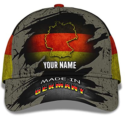 Nation Land Deutschland Flagge Unisex Trucker-Kappe Atmungsaktiv Basecap Leicht Outdoor Hut Für Draussen Golf Wander