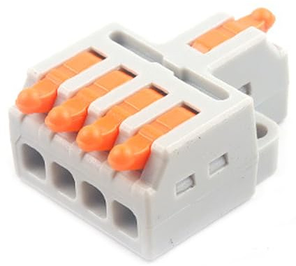 JOYELEC 1IN-4OUT Electrical Wire Connectors,13PCS D1-4 Quick Crimp Wire Terminal Block 0.08-2.5(4.0) mm²,250V,32A，1 Conductor Lever Nut Compact Splice Connector for DIY Splicing