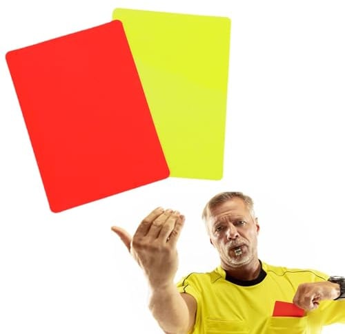 Yatrosynth Tarjetas de árbitro para Fútbol Fútbol, PVC Tarjeta Roja y Tarjeta Amarilla, Tarjetas Amarillas Rojas, con Tarjetas Arbitro Futbol Rojo y Amarillo