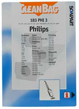 CleanBag Staubsaugerbeutel 183PHI3 für Philips