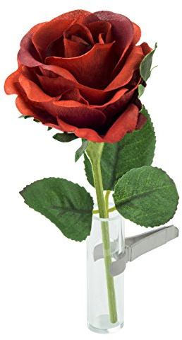 SANDINI Autovase mit Seidenblume/Kultblume Passend für jedes Auto (Rose Rot)