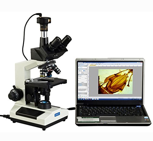 OMAX - M837ZL-C100U 40X-2500X Full Size Lab Digital Trinocular Compound LED Microscope with 10MP USB Camera and 3D Mechanical Stage