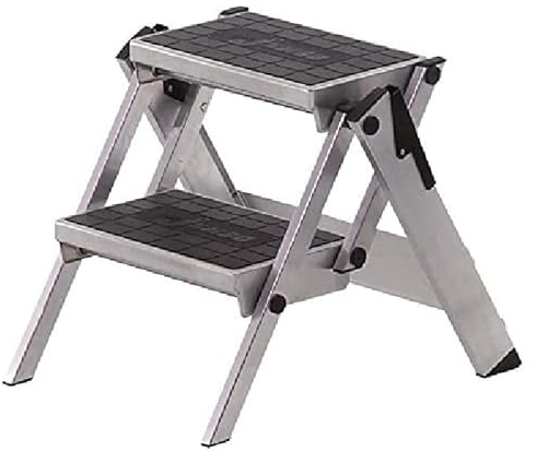 Neolab 2 pièces 6622 Escabeau de sécurité avec 2 marches en aluminium Hauteur Dracon ignifugée