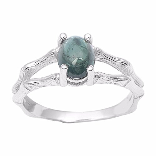 Shine Jewel 925 Silber Rund Schliff Grün Turmalin Ring
