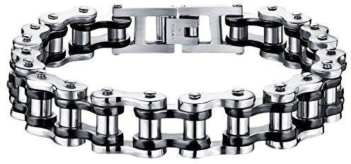 OIDEA Bracciale Braccialetto Uomo Bracciale Catena Bici in Acciaio Inox Pesante,Colore a Scelta
