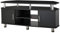 HOMCOM TV-Bank, modernes Design, mehrere Stauraum: 2 Türen, zentrale Nische, großes Tablett, 120 x 40 x 52 cm (L x B x H), Schwarz / Chrom