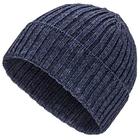 Weiche Damen & Herren Alpaka Mütze aus 100% Alpaka Wolle in 10 Farben - Hochwertige Winter Strickmütze/Beanie Wollmütze von HansaFarm, Dunkelblau - HF236, Einheitsgröße
