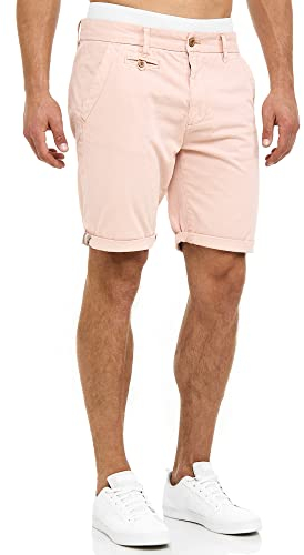 Indicode Uomini Cuba Chino Shorts | Bermuda Pantaloncini Chino con 5 Tasche Cameo Rose M