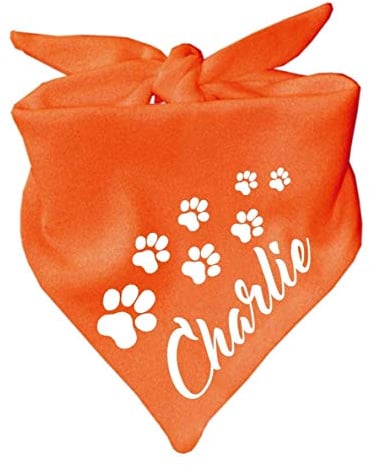 Hunde Dreiecks Halstuch (Fb: orange) (Gr. 2 (68 cm)) Name des Hundes