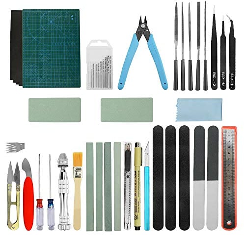 WMYCONGCONG 38 PCS Gundam Model Tools Kit Model Basic Tools Craft Set Hobby Building Craft Set for Model Assemble Building Repairing Fixing Green
