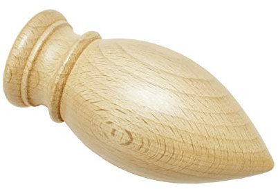 Gardinia Patrone, 2 x Endstück, Holz, buche, für Gardinentechnik Ø 25 mm