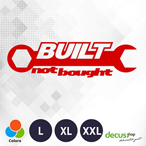 Decus Shop Built NOT Bought SCHRAUBENSCHLüSSEL II XL 1612 (rot) // Sticker OEM JDM Style Aufkleber