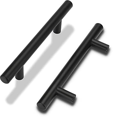 LONTAN 10 Stück Möbelgriffe Schwarz 224mm Bohrlochabstand Schrankgriffe Edelstahl Küchengriffe Schubladengriffe Küchenschrank Griffe Vintage