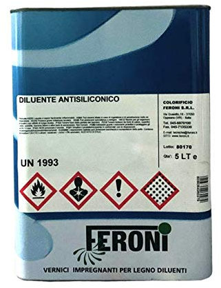 ANTISILICONE FERONI DILUENTE ANTISILICONICO SGRASSANTE RIMOZIONE COLLE E SILICONI AUTO MOTO PROFESSIONALE 5 LT