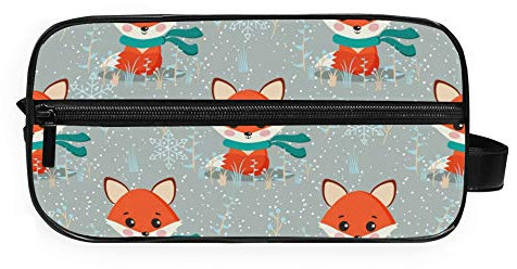 RELEESSS Trousse de toilette légère et portable en forme de renard Motif renard