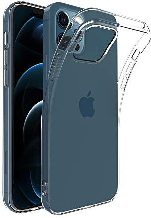 Captor Cover Trasparente per Apple iPhone 12/12 Pro, Custodia TPU in Silicone Flessibile Morbida e Sottile, Protezione Fotocamera di Alta Qualità con Bordo Rialzato per Schermo e Fotocamera