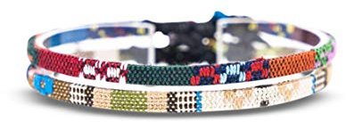 Made by Nami 2x Boho Surfer Anklet Unisex - Ethno Ankle Bracelet Set of 2 Women & Men - Handmade Beach Jewellery & Festival Accessories - Thin String Rope Anklet (Safari & Ethnic)