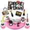Regendeko Happy Birthday Lady Mädchen Schwarzgold Lippenstift Tortendeko Schminke Kuchendekoration Cupcake Toppers Geburtstagskuchen Deko