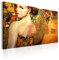 decomonkey Akustikbild Gustaw Klimt Abstrakt 90x60 cm 1 Teilig Leinwand Modern Bilder Wandbilder XXL Schallschlucker Schallschutz Akustikdämmung Wandbild Deko Leise Mosaik Frau Woman