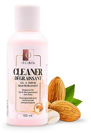 Ocibel France – Cleaner Dégraissant ongles senteur amande. Nettoyer, Dégraisser, Purifier, Éliminer poussières et autres résidus. Lot de 1 (1 x 100 ml)