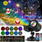YAZEKY LED Projektor Weihnachten Aussen 2-in-1 LED Projektionslampe Weihnachten außen mit Fernbedienung 16 Schaltbare Muster 10 Farben Wasserwelleneffekt für Party