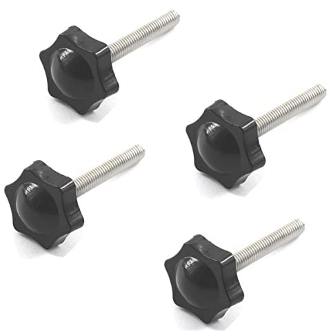 4 Stück M12 x 40 mm Edelstahlgewinde Ersatz-Stern-Handknauf Anziehen Rändelschraube Handfestziehknopf Schraube