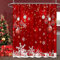 Thinyfull Christmas Snowflakes Shower Curtain White Red Snowball Deep Burgundy Holiday Season Backdrop Home Decor Merry Xmas Glitter Sparkle Bokeh Bathroom Bathtubs Curtain, 72x72