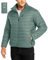 33,000ft Herren Steppjacke Packbare Übergangsjacke in Daunenjacken-Optik für Männer Gefütterte Pufferjacke Wasserabweisende Outdoorjacke mit Taschen für Herbst Frühlings Winter, Waldgrün 2XL