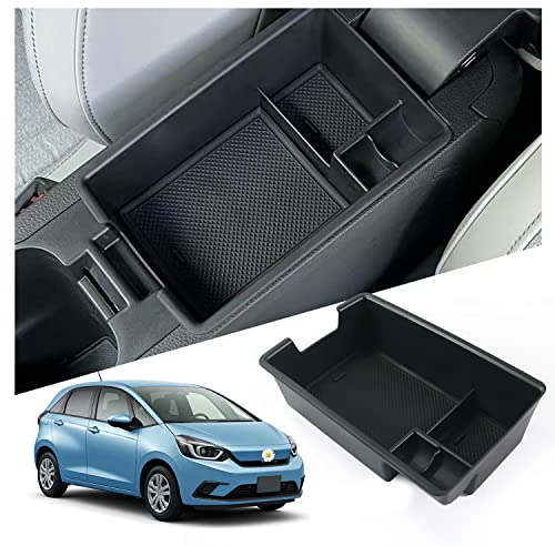 Ruiya Kompatibel mit Honda Jazz 2020-2024 2025 Mittelkonsole Aufbewahrungsbox, Jazz Armlehne Organizer Tray Mittelarmlehne Handschuhfach Mittelkonsole Organizer Ablagefach Jazz Zubehör