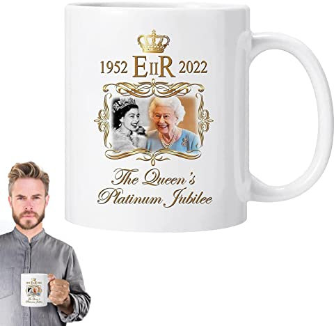 Königin Elizabeth II Tasse,Gedenkbecher für Königin Elizabeth II 70 glorreiche Jahre | 1952-2022 Queen's Platinum Jubilee Souvenirs Erinnerungsstücke Keepsake Becher für Thanksgiving