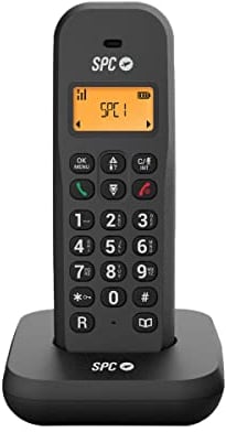 SPC Keops – Schnurloses Festnetztelefon | Beleuchtetes Display 35x30 mm | Telefonbuch für 50 Kontakte | ECO-Modus | Gap-Kompatibel | Schwarz