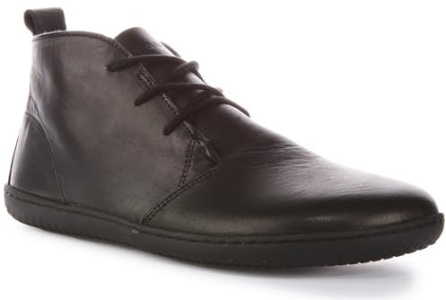 VIVOBAREFOOT Gobi III Bottines à lacets pour femme avec semelle pieds nus, Cuir noir, 36 EU Large