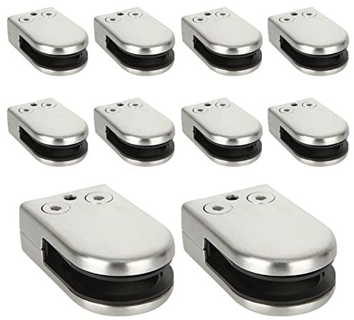 MIVIDE 10PCS Glass Clamps, 10-12MM Glass Balustrade Clamps, Stainless Steel 304 Glass Brackets for 10-12mm Thick Glass Stair Balcony Home