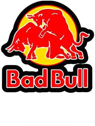 MACMRD Auto Aufkleber 20 * 20 cm Lustiges Bad Red of Bull Graphics Autoaufkleber Und Abziehbilder 3D-Vinyl-Autoaufkleber