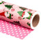 RUSPEPA Wendbares Weihnachts-Geschenkpapier – Mini-Rolle – 43,2 cm x 10 m – roter grüner Wichtel und Zuckerstangen, rosa und weiße Tupfen-Design für Urlaub, Party, Feiern